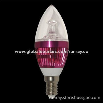 E17 3W LED Bulb with Pink Aluminum Radiator, Low-consumption and Good Stability